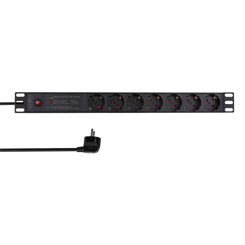 Logilink 19" PDU 7 x CEE 7/3 socket with line filter & overload protection