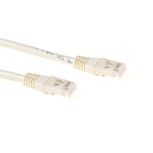 Ivory 0.25 meter U/UTP CAT6 patch cable with RJ45 connectors