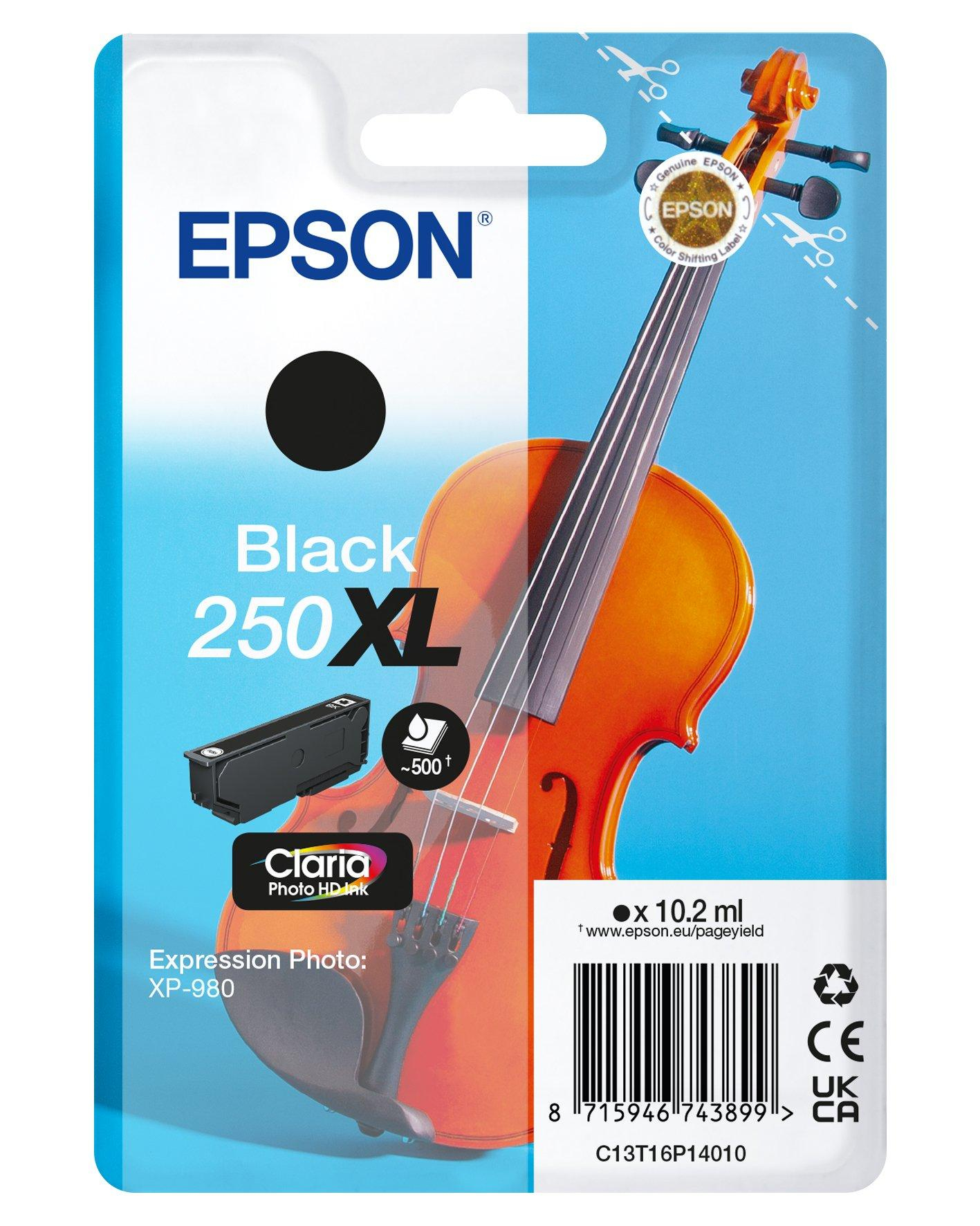 EPSON Tinte schwarz 10.2ml XP 980, ''250XL''