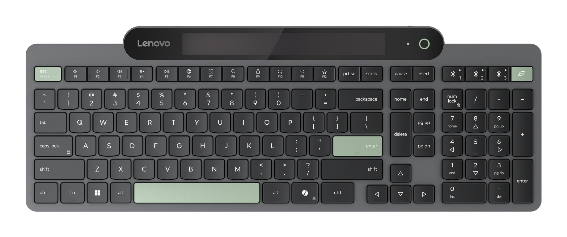 LENOVO Keyboard self-charging wireless Bluetooth 5.1 QWERTY Nordic black brown box (ND)