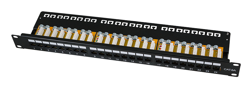 Logilink Cat.6A Patch Panel 24-Port UTP, 1U, 90° IDC