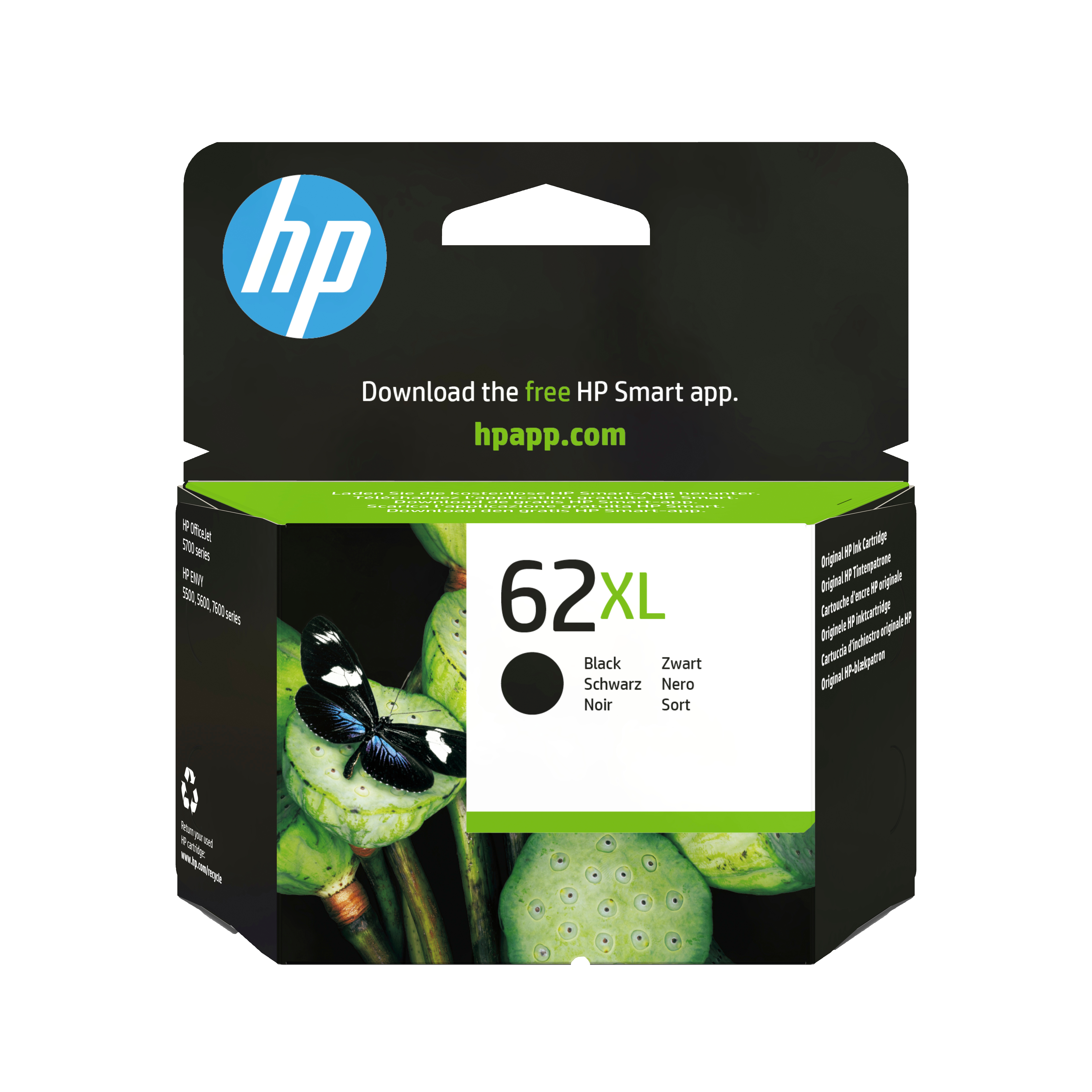 HP 62XL Sort 600 sider Blæk C2P05AE