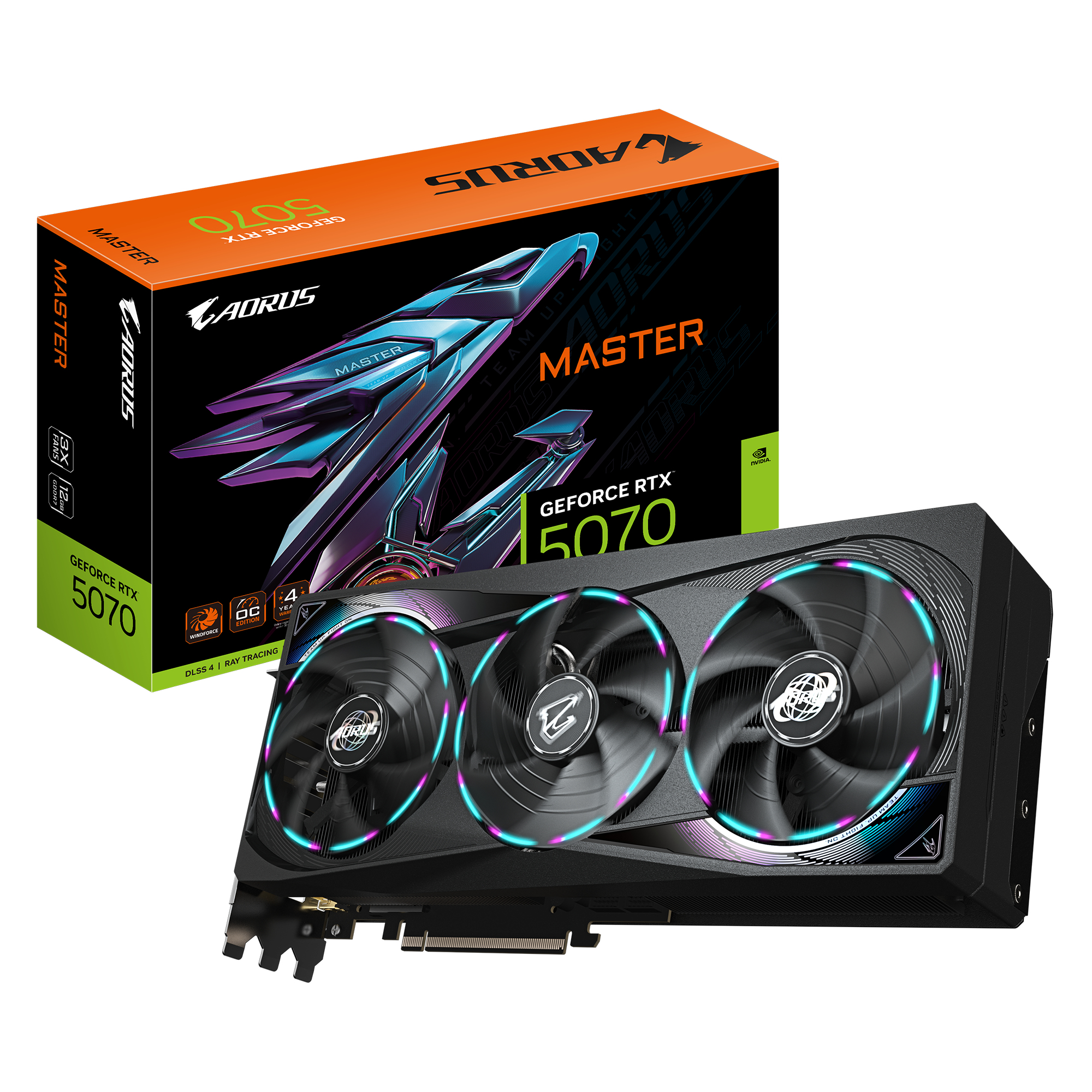 RTX 5070 12GB Gigabyte Aorus Master GDDR7 3 Fan