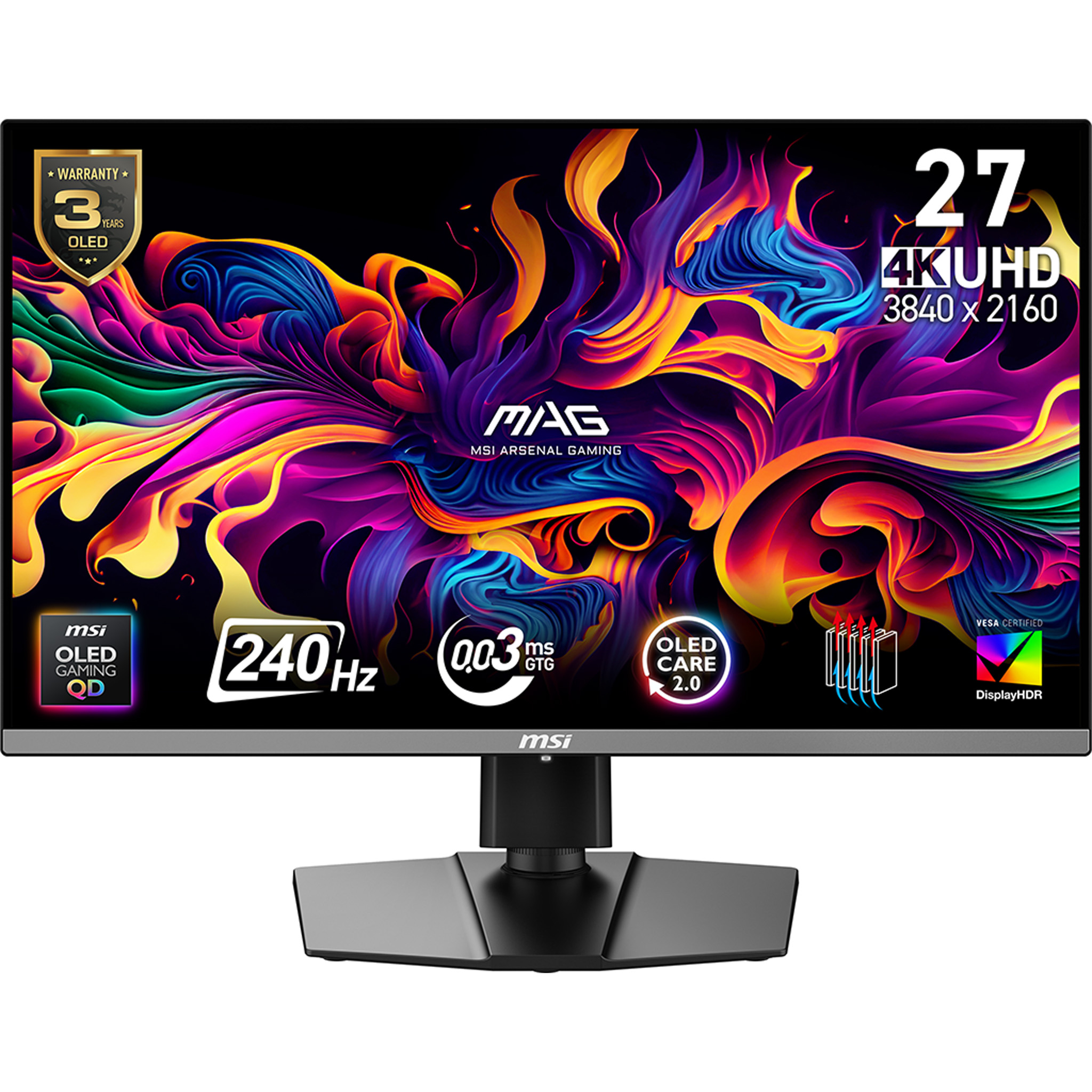 MSI MAG 272UP QD-OLED X24 27 3840 x 2160 (4K) HDMI DisplayPort USB-C 240Hz