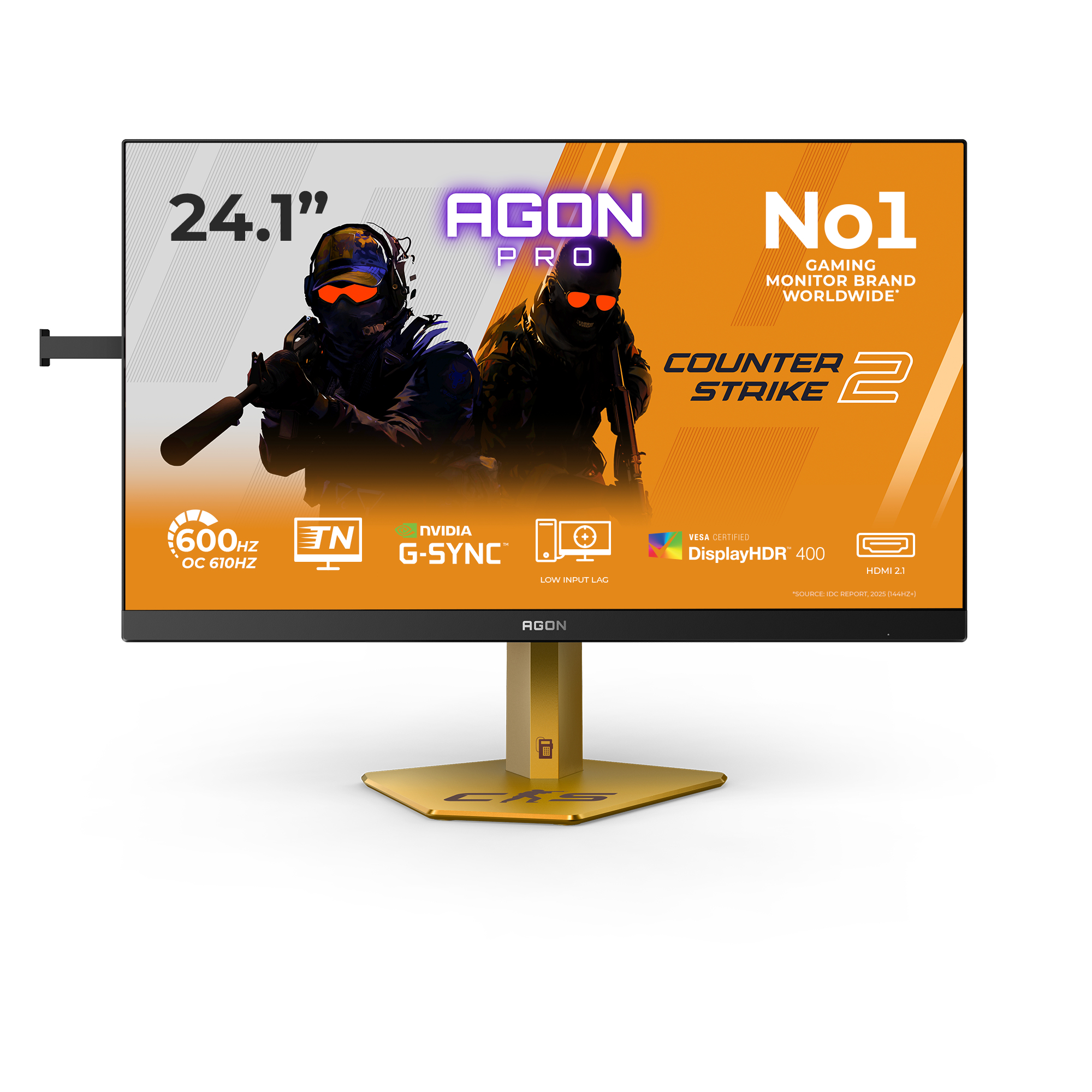 AOC CS24A 24.1inch FHD Fast TN 610Hz 0.5ms 500cd/m2 HDMI2.1 DP USB 3.2 HUB USB PIVOT