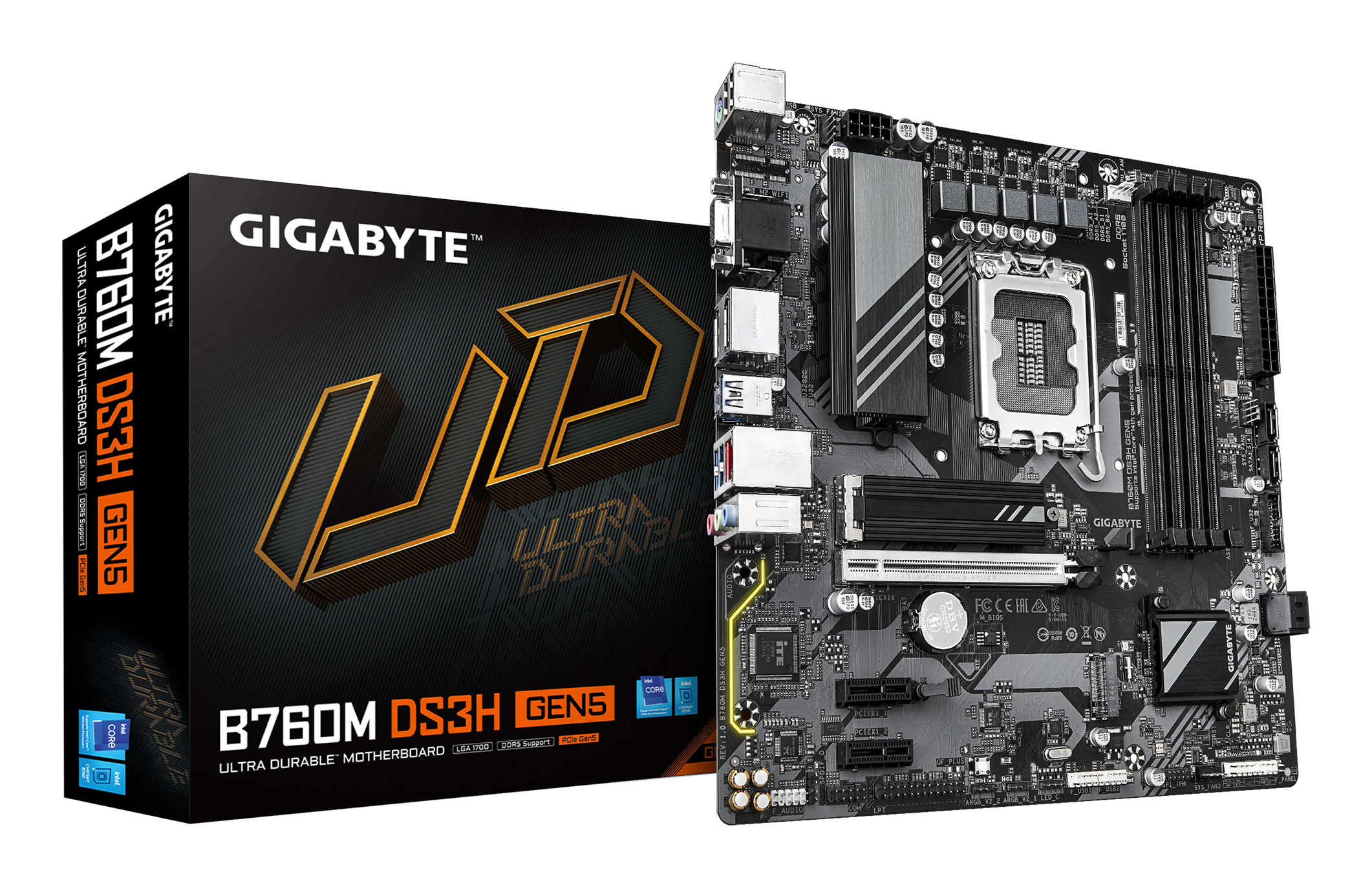 Gigabyte B760M DS3H GEN5 Micro ATX LGA1700 sokkel Intel B760