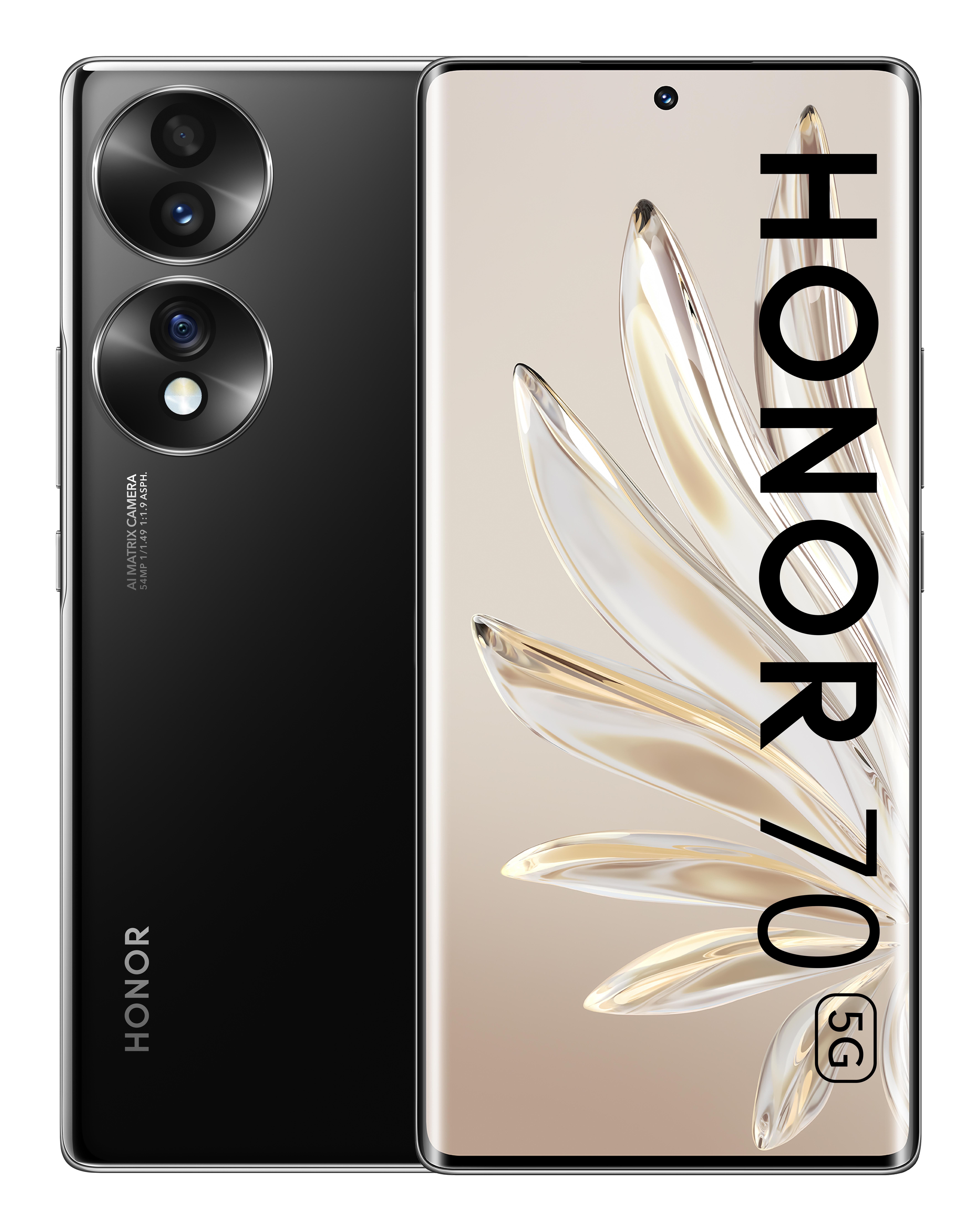 Honor 70 - 5G smartphone - dual-SIM - RAM 8 GB / Intern hukommelse 256 GB - Midnat sort
