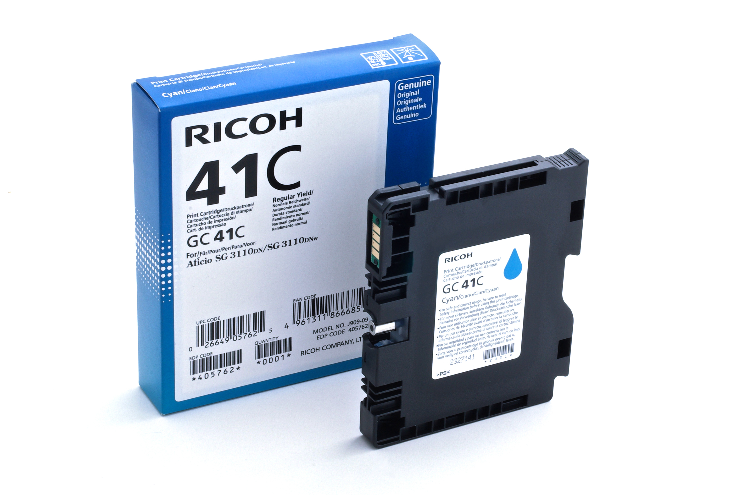 Ricoh Tinte 405762 cyan GC41C bis zu 2.200 Seiten ISO/IEC 24711
