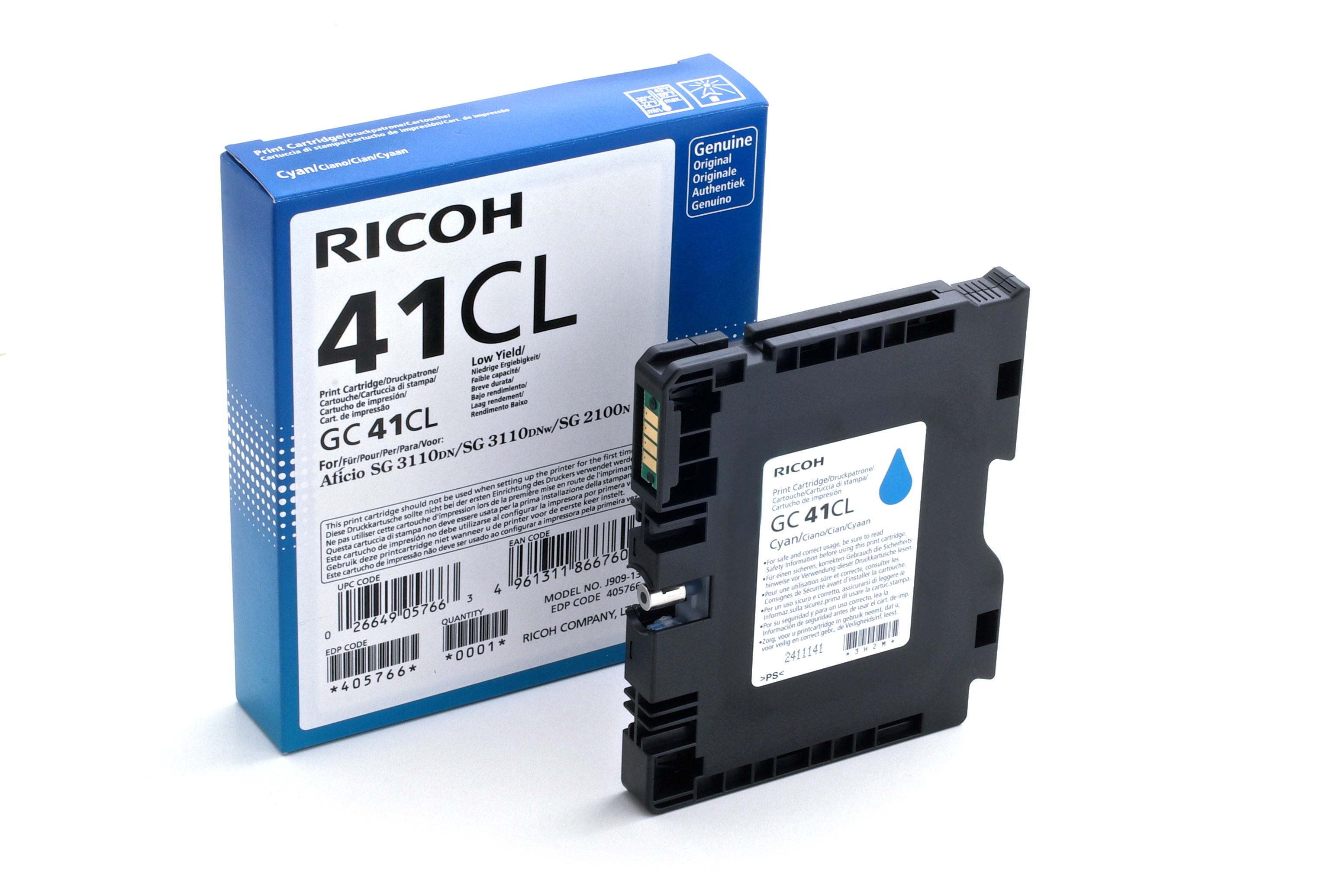 Ricoh Tinte 405766 cyan GC41CL