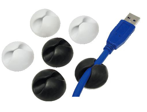 Management Kabelhalter LogiLink SET 6 Stück/3x white/black