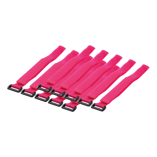 Cable tie (Hook and Loop), PA66, 10 pcs., pink, W: 20 mm, L: 500 mm