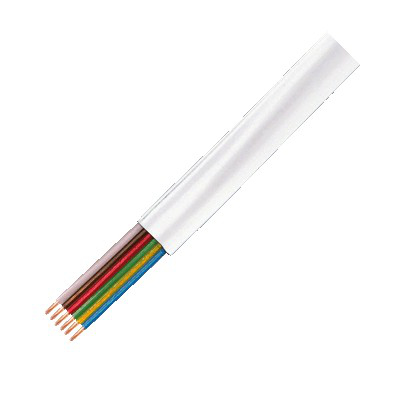 Logilink Telephone cable, flat, 6-wire, CCA, 6x 0.12 mm, white, 100 m