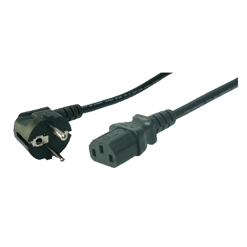 Power Cord, CEE7/7-C13, black, 3,00m