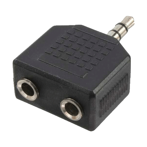 Logilink Audio adapter, 3.5 mm 3-pin/M to 2x 3.5 mm 3-pin/F, black
