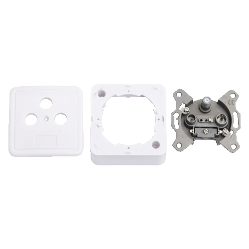 Logilink Antenna Wall Socket w. frame & cover, white, LogiLink