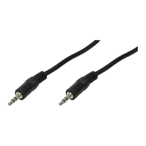 Audio cable, 3.5 mm 3-pin/M to 3.5 mm 3-pin/M, black, 0.2 m