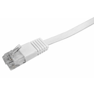 Patch cable flat Cat.5e U/UTP, white, 0,25m