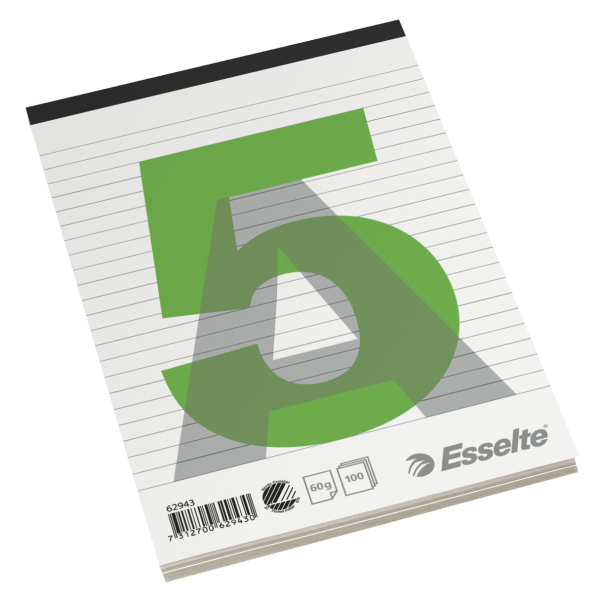 Esselte - stitched pad - A5 - 100 ark