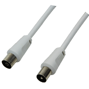 TV coaxial cable, IEC /M to IEC /F, CCS, >85 dB, white, 2.5 m