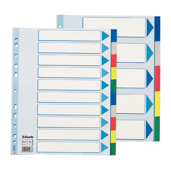 Esselte faneblade PP A4 maxi 10-delt f