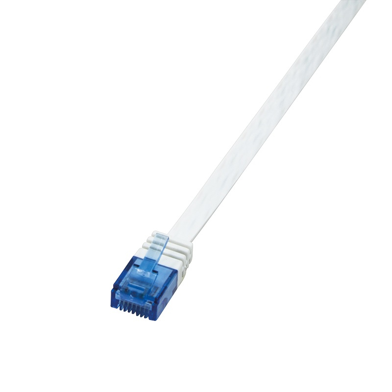 Logilink Flachpatchkabel RJ45 U/UTP Cat6 0.50m weiß