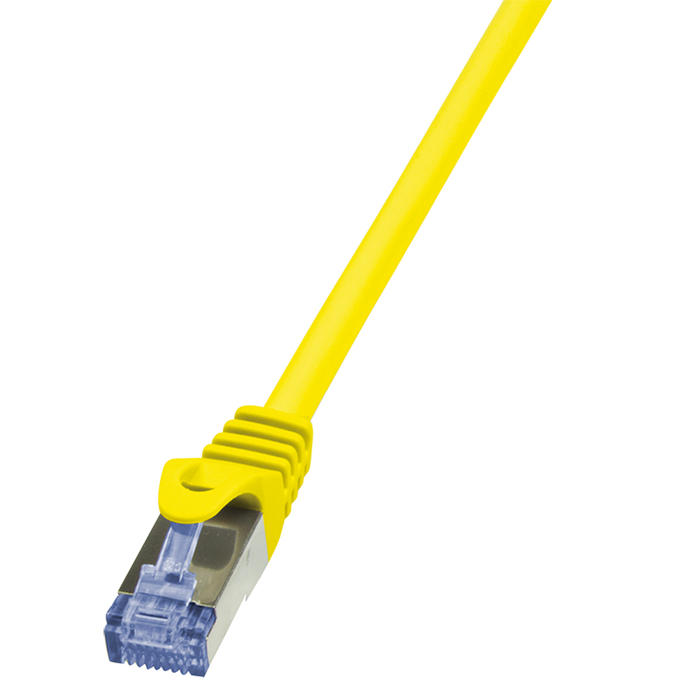 Logilink Patch Cable Cat.6A S/FTP yellow 0,25m, PrimeLine