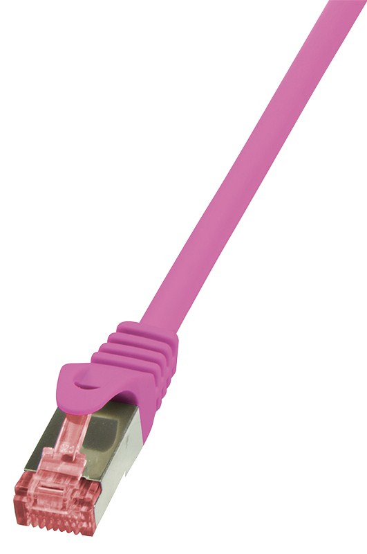 Logilink Patch Cable Cat.6 S/FTP pink 0,25m, PrimeLine
