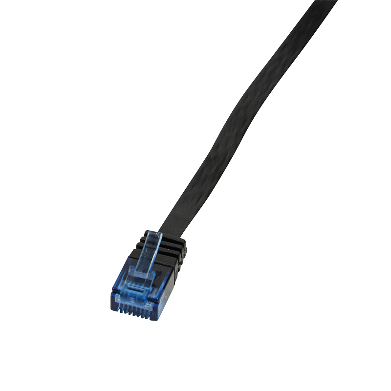 Logilink Patch cable flat Cat.5e U/UTP, black, 7,5m