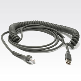 Zebra USB-Verbindungskabel 2,7m gewickelt grau