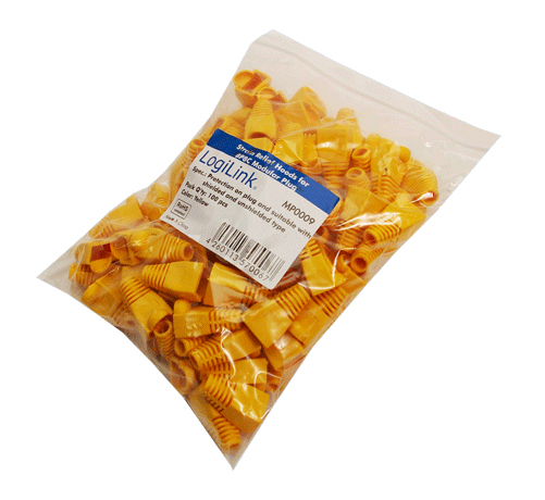 Modular RJ45 Plug Cable Boot 5.8mm, yellow, 100 pcs.