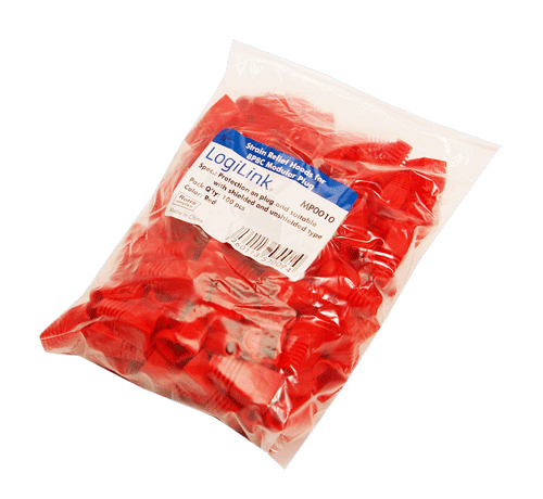 Logilink Modular RJ45 Plug Cable Boot 5.8mm red, 100 pcs.