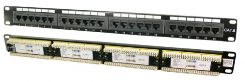 Patchpannel 19" 24 Port Cat6 UTP black EconLine Logilink