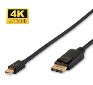 MicroConnect 4K Mini Displayport to  Displayport Cable 3m 1.2v.  Black, Resolution : 4Kx2K@60Hz, Gold-plated connectors