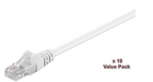 MicroConnect U/UTP CAT5e 10M White 10 Pack 1 pcs. = 10 pcs. in one bag PVC, 4x2xAWG 26 CCA