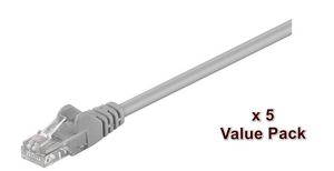 MicroConnect U/UTP CAT5e 15M Grey 5 Pack 1 pcs. = 5 pcs. in one box PVC, 4x2xAWG 26 CCA