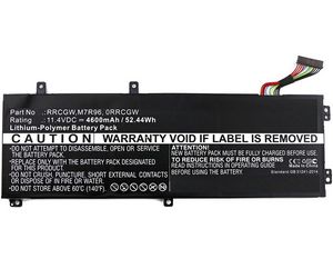 CoreParts Laptop Battery for Dell  52.00Wh 11.4V 4600mAh 52Wh  Li-Pol 11.4V 4600mAh Black, Precision 15 5510, XPS 15 9550