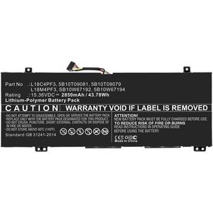 CoreParts Laptop Battery for Lenovo  43.78Wh 15.36V 2850mAh  43.78Wh Li-ion 15.36V 2850mAh Black for Lenovo Notebook, Laptop IdeaPad