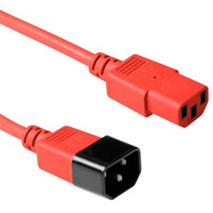 MicroConnect Red power cable C14 to C13,  0.9M
