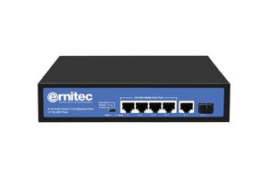 Ernitec 6-Port Gigabit PoE Switch  Unmanaged,  4 x 1000Mbps PoE  Ports, 1 x 1000Mbps RJ45 Uplink Port, 1 x 1000Mbps SFP Uplink port