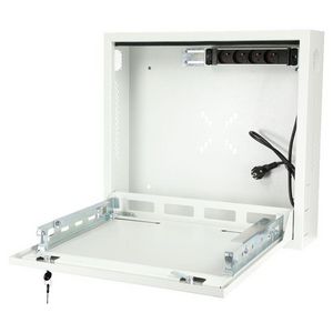Lanview 19" 1U Rack Wall Mount 580 x  546 x 150mm Surveillance Box  - White - With Power Strip Type E
