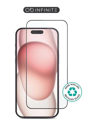 eSTUFF INFINITE (GRS) iPhone 16  Plus/15 Plus Screen  Protector. Full Cover Tempered Glass. Titan Shield. 50 pcs BULK pack