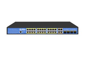 Ernitec 28-Port Gigabit Managed Layer  2+ PoE Switch, 24 Gigabit  ports, 4 Gigabit SFP ports, 4 x Gigabit RJ45 ports, 1 x console port