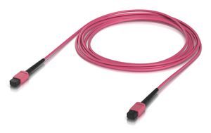 Ubiquiti Indoor OM4 multi-mode fiber  patch cable with MPO-12 Type  B UPC connectors designed for 100G applications. 3M