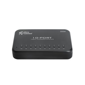 MicroConnect 200W 10-port USB-C Charger