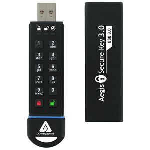 Apricorn Aegis Secure Key USB3 60GB **New Retail** USB 3.0 Flash Drive 256Bit XTS Hardware Encryption