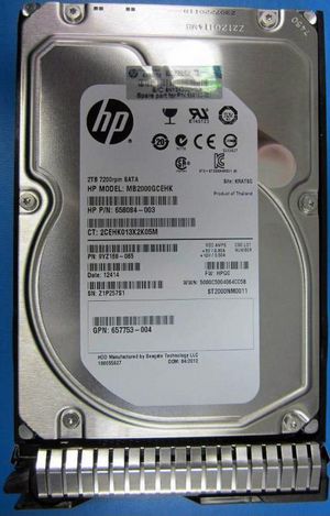 Hewlett Packard Enterprise 2TB 6G SATA 7.2k 3.5in **Shipping New Sealed Spares**