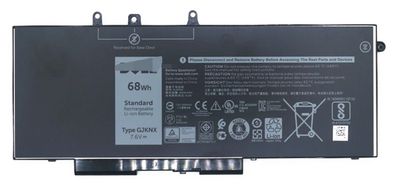 Dell Battery, 68WHR, 4 Cell, Lithium Ion