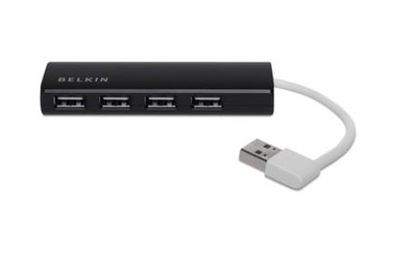 Belkin USB 2.0 HUB 1:4 SLIM Pass BLK F4U042BT, USB 2.0, 480 Mbit/s, Black