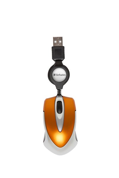 Verbatim Optical Mini Travel Mouse USB Volcanic Orange