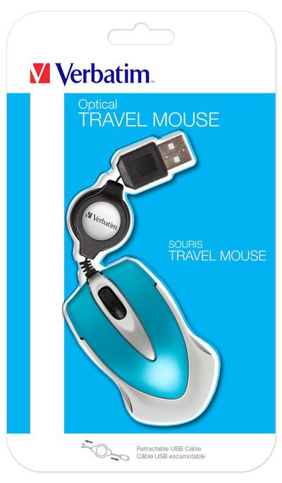 Verbatim Go Mini Optical Travel Mouse Optisk Kablet Blå